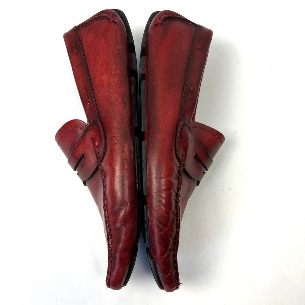Magnanni Dylan Red Leather Penny Loafer Driving Moccasins Men's 9 Shoes Preppy - Picture 5 of 11